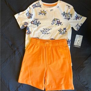 Colorful Graphic Tommy Bahama Tee and Orange Shorts Set